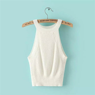 Summer off shoulder knitted bustier crop top Women sleeveless crop top elastic tube tank tops Beach sexy camis 7 colors ALODIA STORE