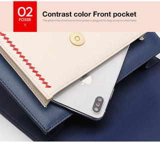 FOXER Brand Women Messenger Crossbody Bag Lady Colorful Panelled Flap Designer Shoulder Bag Small Split Leather Purse for Female ALODIA STORE
