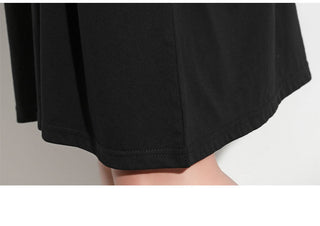XITAO Splice Ribbon Cartoon Pattern Dress Women Puff Mesh Sleeve  Casual Party Black Dress Korean Style Summer DLL2106 ALODIA STORE