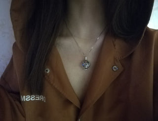 925 Sterling Sliver The Vampire Diaries Elena Pendant Necklace Retro Jewelry Fashion Moive ALODIA STORE