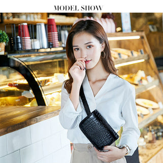 Fashion Women Luxury Leather Alligator Waist bag ALODIA STORE