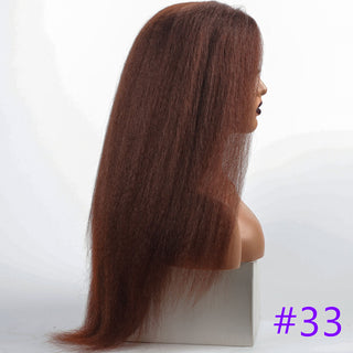 Long Kinky Straight Synthetic Wigs for Black Women Black Brown Blonde Ginger Red White Hair Afro Wigs Synthetic STW Hair Wigs ALODIA STORE