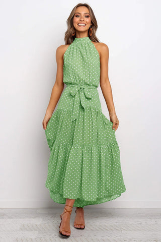 Summer Long Dress Polka Dot Casual Dresses Black Sexy Halter Strapless New 2023 ALODIA STORE