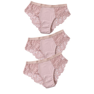 3 Pcs Cotton Panties Sexy Panty Briefs Lace Panties Women Underwear Lingerie Panties for Female Ladies Floral Pantys Underpants ALODIA STORE