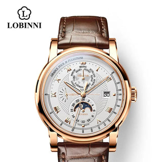 Vintage simple style Automatic Mechanical Switzerland Luxury Brand LOBINNI Watch Men Sapphire Waterproof Men's Clock Male Watch ALODIA STORE