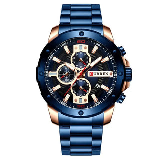 CURREN Men Watch Top Brand Stainless Steel Mens Watches Chronograph Quartz Watch Men Sports Clock Relogio Masculino Reloj Hombr ALODIA STORE