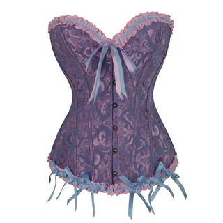 Gothic Corset Corselette Women's Corsets Steampunk Plus Size Overbust Corsage White Bodice Tops Sexy Lace Up Bustier S-6XL ALODIA STORE