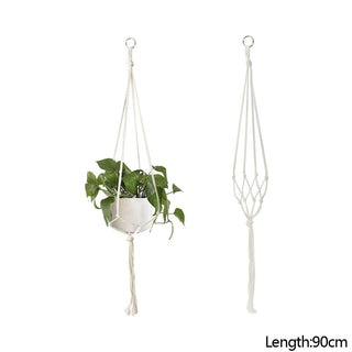 Macrame Handmade Plant Hanger Baskets Flower Pots Holder Balcony Hanging Decoration Knotted Lifting Rope Home Garden Supplies ALODIA STORE