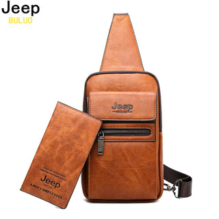 JEEP BULUO Brand Fashion Sling Bags High Quality Men Bags Split Leather Large Size Shoulder Crossbody Bag For Young Man ALODIA STORE