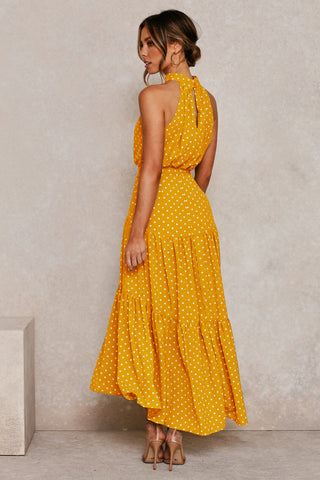Summer Long Dress Polka Dot Casual Dresses Black Sexy Halter Strapless New 2023 ALODIA STORE