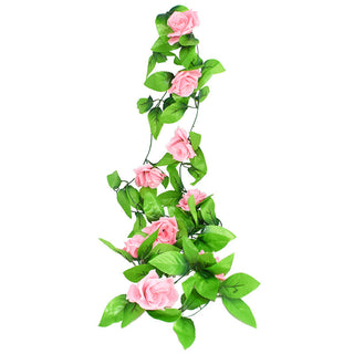 Wisteria Artificial Flower Vine Ivy Leaf Garland Silk Rose Flowers Rattan String Vine Wedding Arch Flower Home Garden Decoration ALODIA STORE