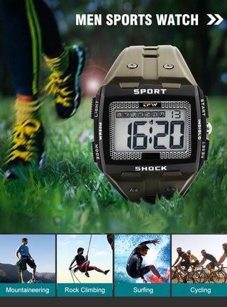 Big Numbers Easy to Read 5ATM Water Resistant Men Digital Watch Outdoor Sport ALODIA STORE