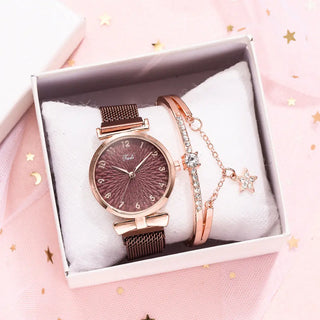 Luxury Women Bracelet Quartz Watches For Women Magnetic Watch Ladies Sports Dress Pink Dial Wrist Watch Clock Relogio Feminino ALODIA STORE
