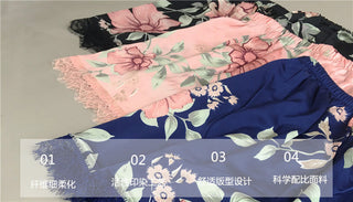 Daeyard Women's Pajamas Sexy Lingerie Silk Overall Print Cami And Shorts 2Pcs Pyjama Set Sleepwear Summer Pijama Nighty Homewear ALODIA STORE