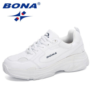 BONA New Designers White Sneakers Women Flats vulcanize Shoes alodia store
