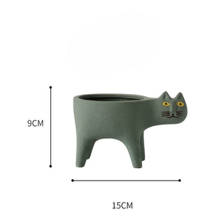 Cartoons Cat Flowerpot Animal Ceramic Flowerpot Cute Vase Cactus Succulent Plants Potted  Flower Arrangement Home Decoration ALODIA STORE
