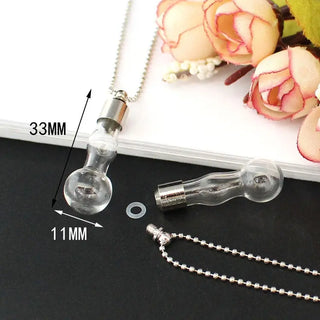 2PCS Glass Locket Urn Jewelry Cremation Jewelry Urn Necklace for Ashes Fillable vials Necklaces Blood Vial Necklace ALODIA STORE