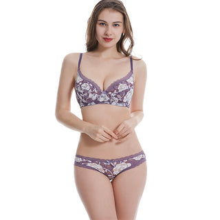 DaiNaFang Womens Push Up Underwear Sexy BCDE Cup Plus Size Lingerie Lace Print Embroidery Panties Bra Sets For Lady ALODIA STORE