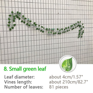 240cm Green Silk Artificial Hanging Ivy Leaf Garland Plants Vine Grape Leaves 1Pcs Home Bathroom Decoration Garden Party Decor ALODIA STORE