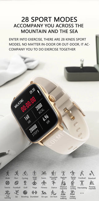 COLMI P28 Plus Bluetooth Answer Call Smart Watch Men IP67 waterproof Women Dial Call Smartwatch GTS3 GTS 3 for Android iOS Phone ALODIA STORE