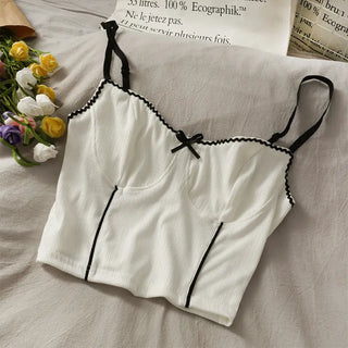 Sexy CropTop for Women Pink Cropped Clothes Femme Vintage Tube Tank Top Korean Streetwear Summer Club Lingerie ALODIA STORE