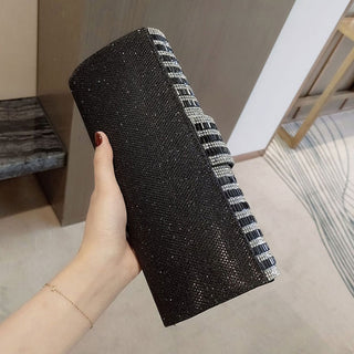 Black Clutch Purse and Handbag with Rhinestone Women ALODIA STORE