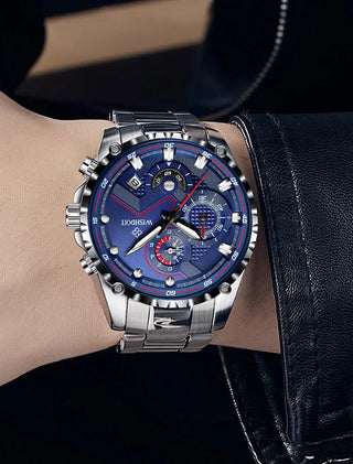 100%Original WISHDOIT Watch for Men TOP Brand Waterproof Sports Stainless Steel Chronograph 2022New Fashion Luxury wrist watches ALODIA STORE