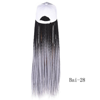Box Braids Baseball Cap Wig 24inch Long Synthetic Braid Wigs Hat with Braiding Hair Extensions For Black Women Adjustable Size ALODIA STORE