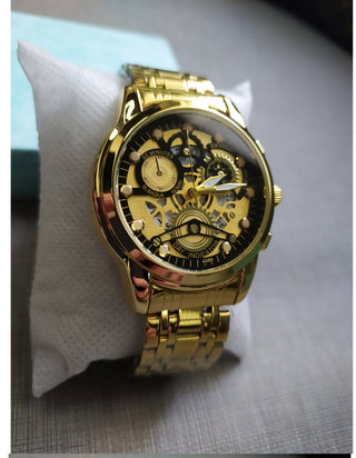 Watch Men Skeleton Automatic quartz Watch Gold Skeleton Vintage Man Watchwrist watches for men ALODIA STORE