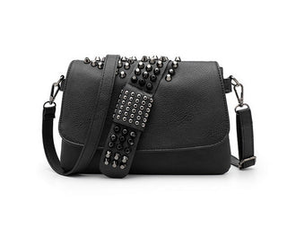 DAEYOTEN Skull Rivets Shoulder Bag Female Black ALODIA STORE
