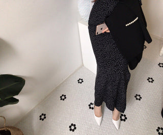 Sundress Elegant Spring Summer Commuter Black V-Neck Women's Dress Korean Clothing Vintage One Piece Bandage Dress Femme Robe ALODIA STORE