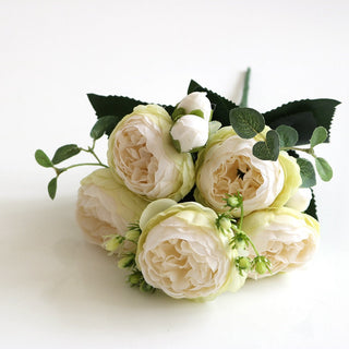 Artificial Flowers Peony Bouquet Silk Rose Vase for Home Decor Garden Wedding Decorative Fake Plants Christmas Garland Material ALODIA STORE