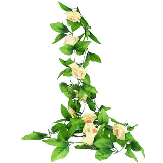 Wisteria Artificial Flower Vine Ivy Leaf Garland Silk Rose Flowers Rattan String Vine Wedding Arch Flower Home Garden Decoration ALODIA STORE