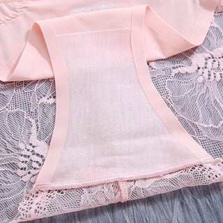 3Pcs/Lot Lace Panties Sets Ice Silk Seamless Underwear Female Transparent  Briefs Mid-Rise Lady Panty Woman Lingerie ALODIA STORE