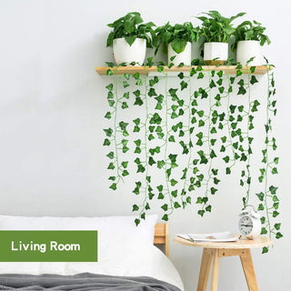 2.4M Silk Artificial Ivy Rattan Leaf Garland Plant Vine Home Wedding Bathroom Decoration Garden Festival Party Decor fake flower ALODIA STORE