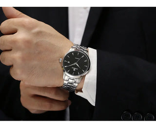 STARKING Business Men Watch 40mm Men's Mechanical Watch Simple Sapphire AM0184 2023 Calendar Ultra Thin Mechanical Watch 5Bar ALODIA STORE