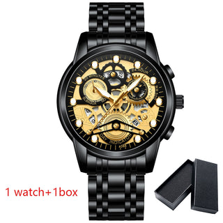 Watch Men Skeleton Automatic quartz Watch Gold Skeleton Vintage Man Watchwrist watches for men ALODIA STORE