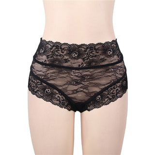 Women's High Panties Lace Knickers Hollow Out Lingerie Panties Briefs Big Size Underwear Women Sexy Panties And Thongs PW5139 ALODIA STORE
