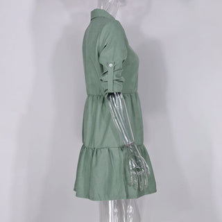 Shirt Dress Long Sleeve Women Clothing Autumn Winter Dress Button Turn-down Collar Ladies A-line Mini Party Dress 2022 Vestidos ALODIA STORE