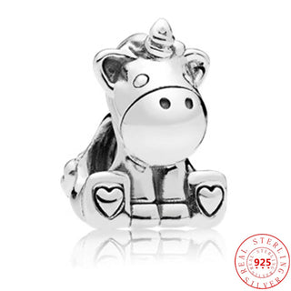 100% 925 Sterling Silver Boy Girls Feather Cat Dog Family Tree Beads Fit Original Pandora Charms Bracelet Women DIY Fine Jewelry ALODIA STORE