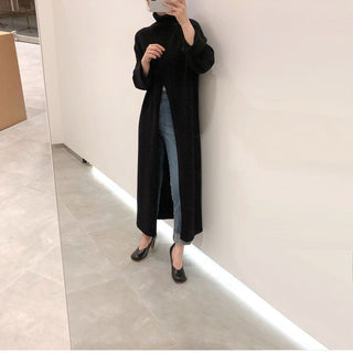 2023 Korean Style Turtleneck Long fall winter Sweater Dress Side split Female Pullover mujer sueteres ALODIA STORE