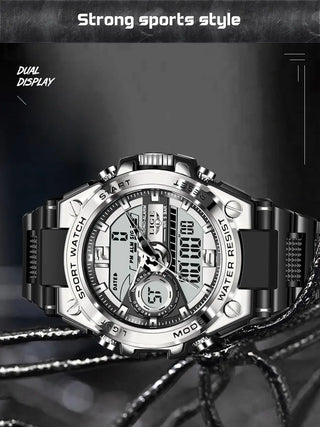 Relogio Masculino 2022 LIGE Sport Men Quartz Digital Watch Creative Diving Watches Men Waterproof Alarm Watch Dual Display Clock ALODIA STORE