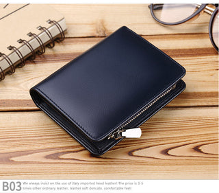 WILLIAMPOLO Coin Purses Genuine Leather Men Wallet With Card Holder Short Purse Zipper Wallets Casual Standard Wallets PL293 ALODIA STORE