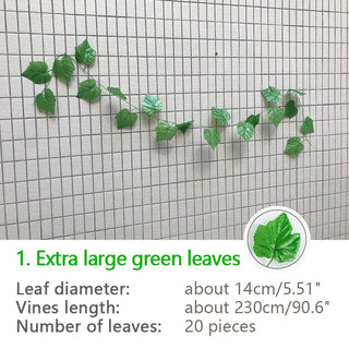 2.4M Silk Artificial Ivy Rattan Leaf Garland Plant Vine Home Wedding Bathroom Decoration Garden Festival Party Decor fake flower ALODIA STORE
