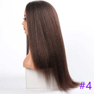 Long Kinky Straight Synthetic Wigs for Black Women Black Brown Blonde Ginger Red White Hair Afro Wigs Synthetic STW Hair Wigs ALODIA STORE