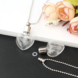 2PCS Glass Locket Urn Jewelry Cremation Jewelry Urn Necklace for Ashes Fillable vials Necklaces Blood Vial Necklace ALODIA STORE
