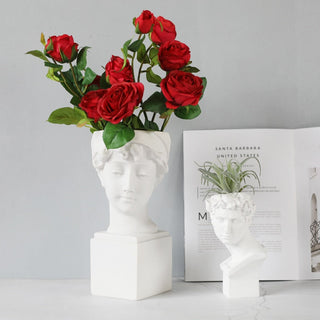 Nordic Creative Portrait Vase Human Head Resin David Medici Venus Statue Modern Nordic Decoration Decoration Home Decoration ALODIA STORE