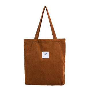 MABULA High Quality Casual Corduroy Tote Bag Environmental Soft  Shopping Bags Autumn Foldable Storage Grocery Handbag for Women ALODIA STORE
