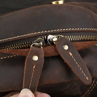 Genuine leather cow skin men large backpack outdoor travel backpack high quality ALODIA STORE