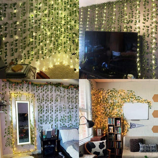 1Pcs 210Cm Green Silk Artificial Hanging Christmas Garland Plants Vine Leaves Diy Home Wedding Party Bathroom Garden Decoration ALODIA STORE